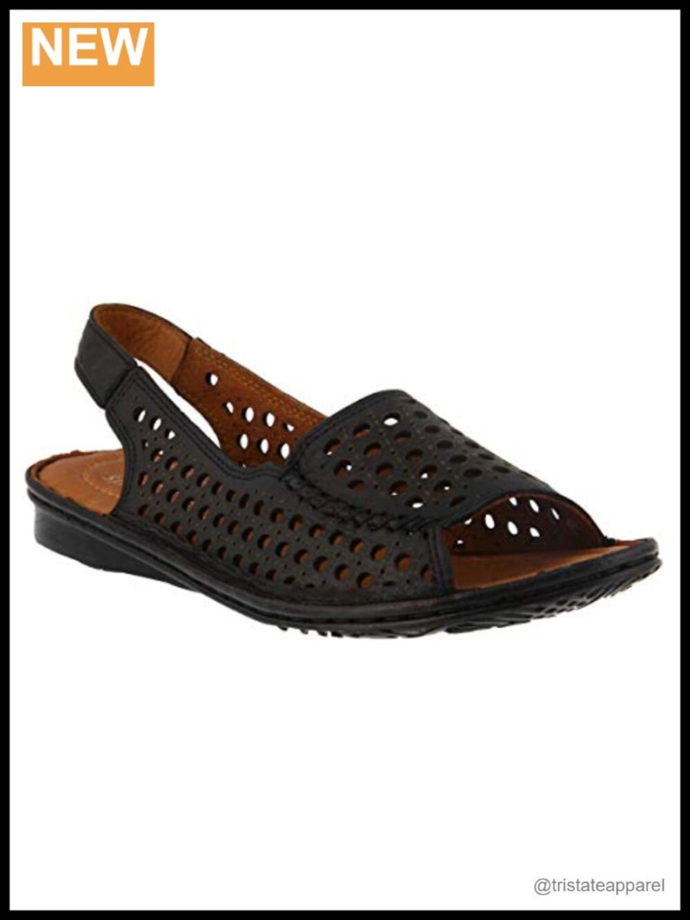 Womens Slingback Sandal Leather Open Toe Low Heel Casual Outdoor Shoe